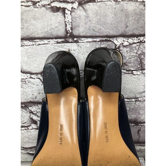 Salvatore Ferragamo Blue Leather Cap Toe Slingback Pumps Heels Women Sz 8AAAA US - Picture 15 of 16